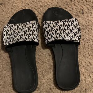 MICHAEL Michael Kors Brown Logo Slide Sandals size 10